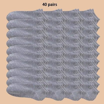 10/20/40 Pairs of Solid Color Socks, Soft and Lightweight Ankle Socks, Casual Boat Socks, Low Cut Ankle Socks